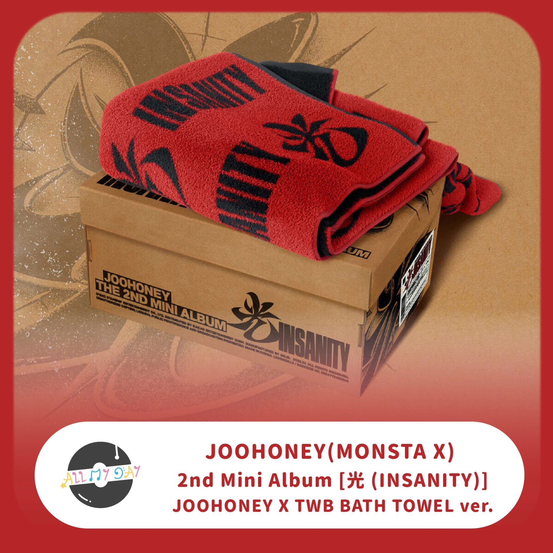 周憲 JOOHONEY(MONSTA X) 迷你二輯《光(INSANITY)》(JOOHONEY X TWB BATH TOWEL ver.)