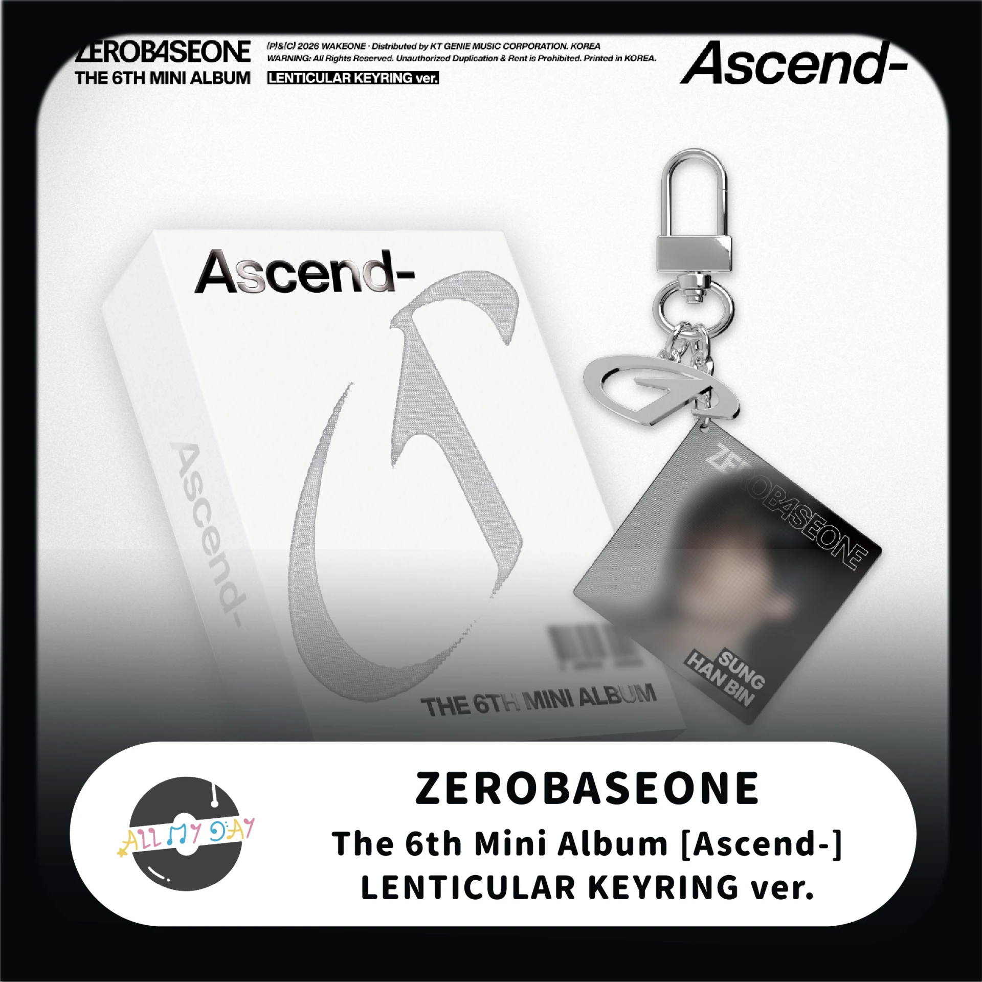 ZEROBASEONE 迷你六輯《Ascend-》(LENTICULAR KEYRING ver.) | ALL MY DAY