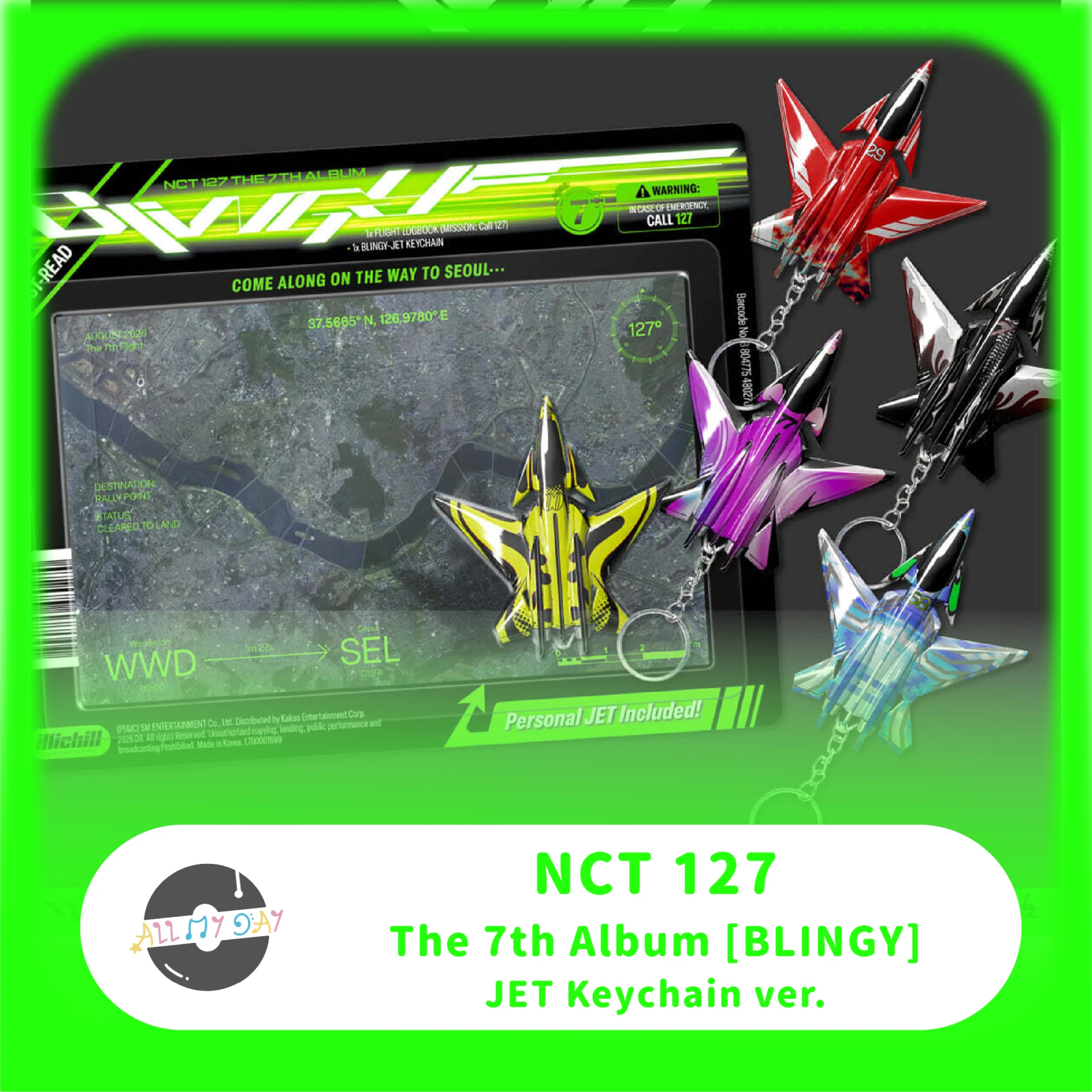 NCT 127 正規七輯《BLINGY》(JET Keychain ver.)