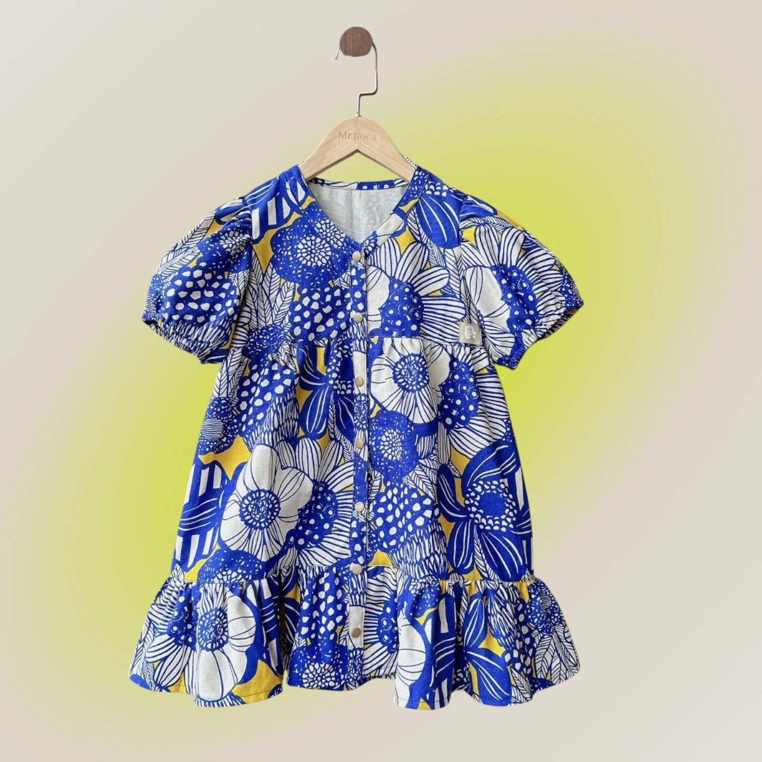 藍黃纏繞-泡泡公主魚尾