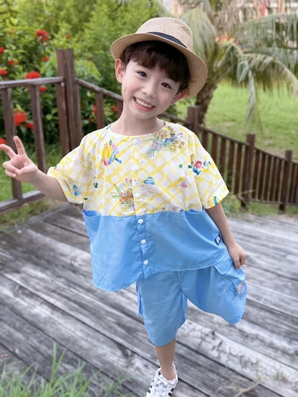 格子裡的小秘密-日系口袋套裝