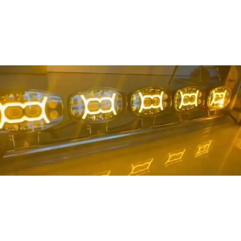 LED 120W 歐系車頂霧燈 白+黃pq光圈 霧燈 日行燈 貨車 卡車 山貓 吊車 探照燈 工作燈 白鐵管 射燈