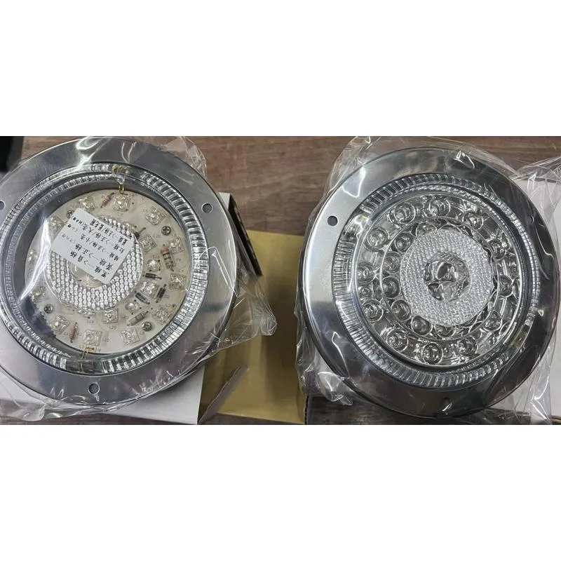 台灣製造 白鐵外圈 LED 外紅內黃 藍光圈 24V 尾燈 側燈 方向燈 後燈 邊燈 剎車燈 貨車 卡車 聯結車 貨櫃車