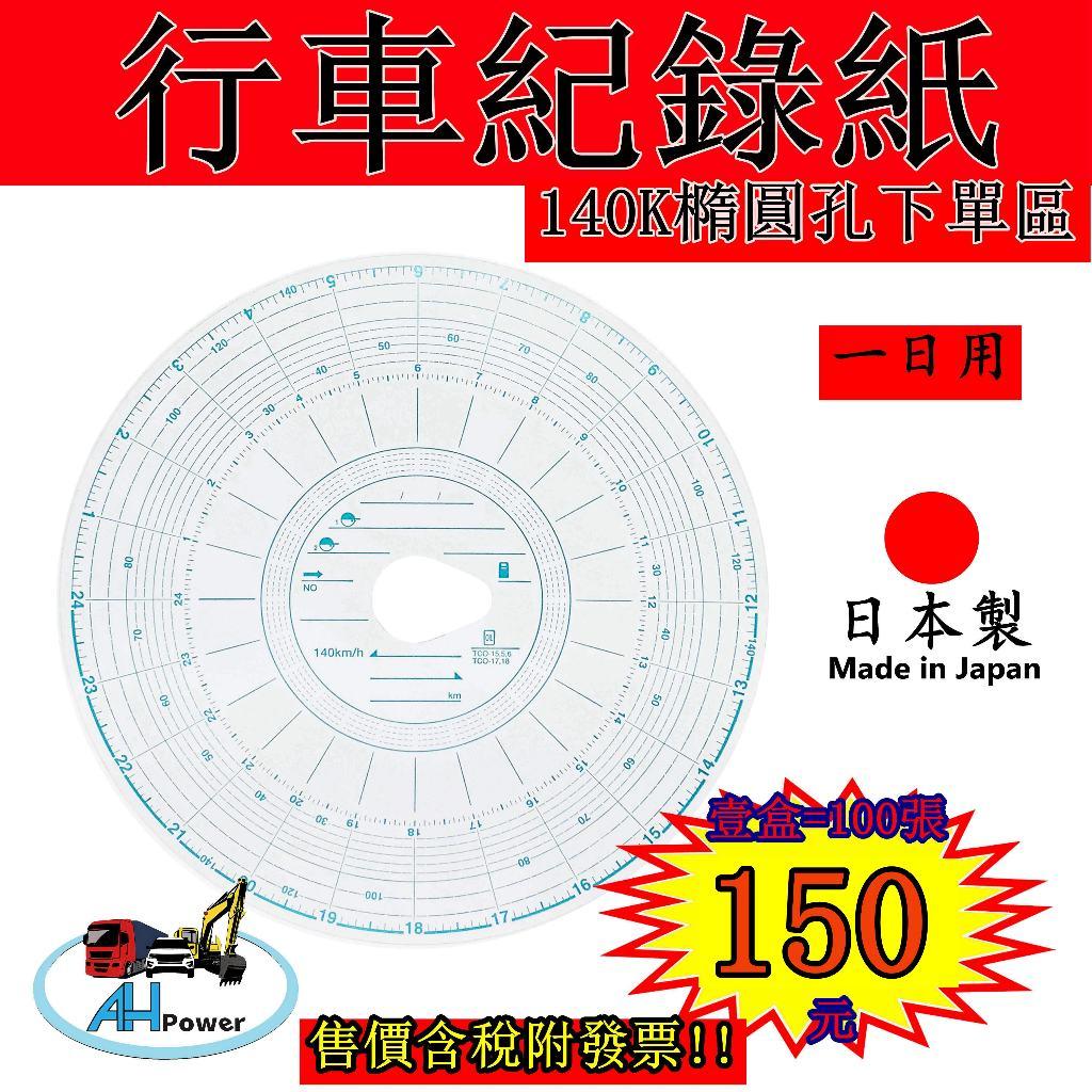 全聖力企業社 行車紀錄紙 140Km 橢圓 一日用 橢圓孔 行車記錄紙 大餅紙 貨車 聯結車 遊覽車 日本製