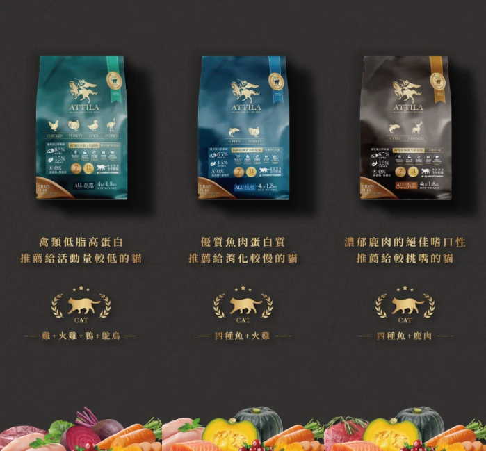 即期 阿提拉 ATTILA 經典無穀貓糧｜85%高肉量 多種肉源全齡貓 買一送一
