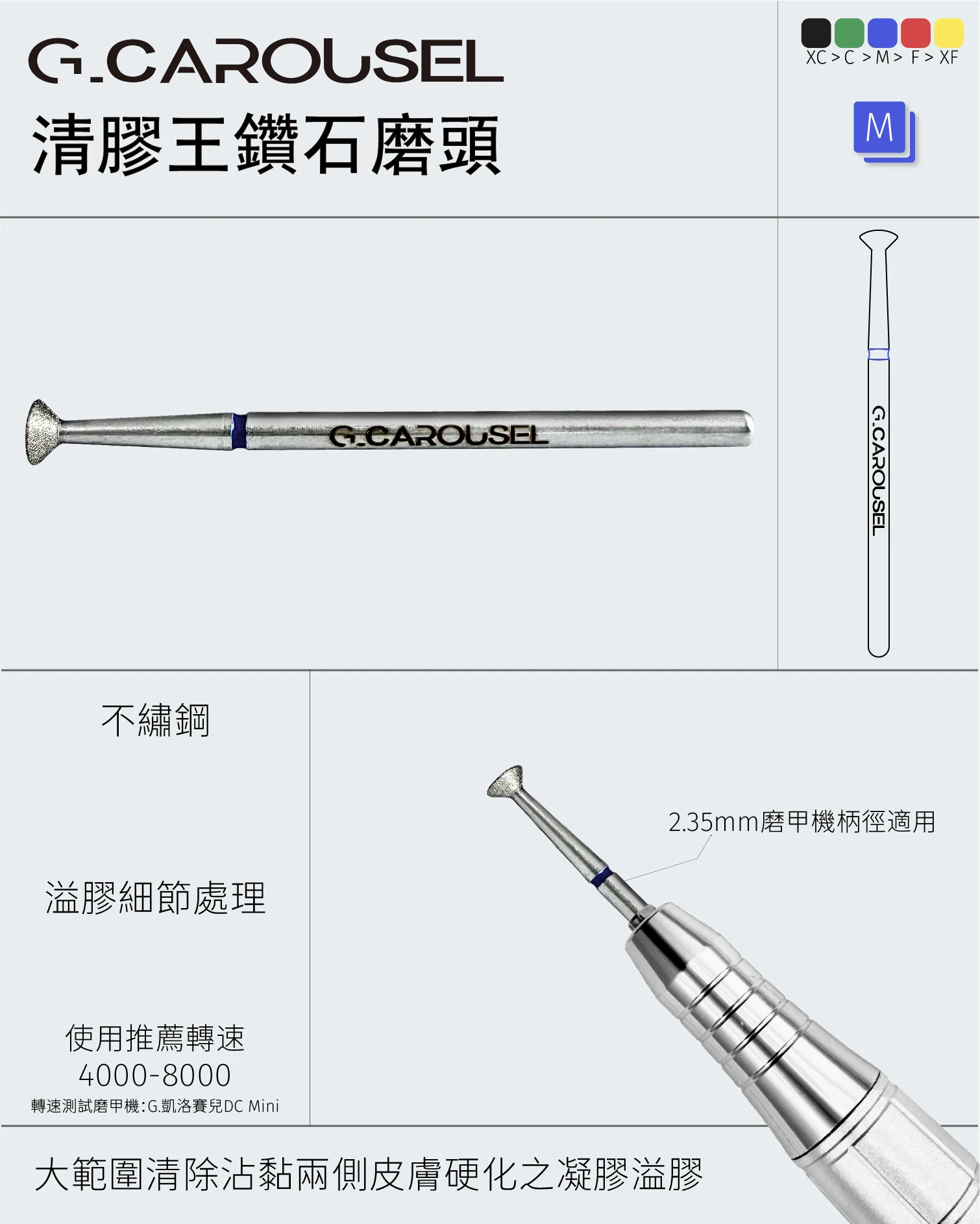 G.Carousel 凱洛賽兒 清膠王鑽石磨頭