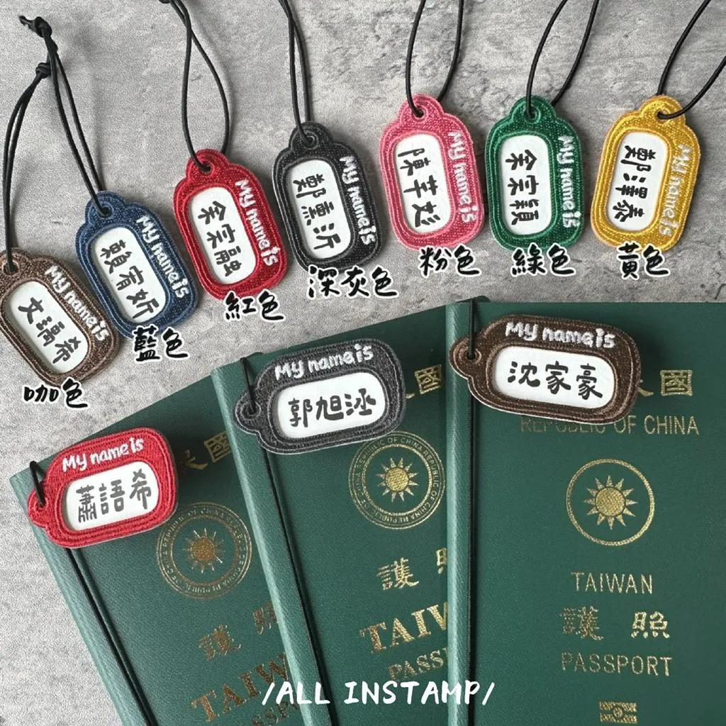 /歐印工作室/台灣製作🇹🇼刺繡名字吊牌 護照吊牌 吊飾  刺繡 姓名 行李吊牌 出國 旅行 護照 防水姓名 幼稚園必備