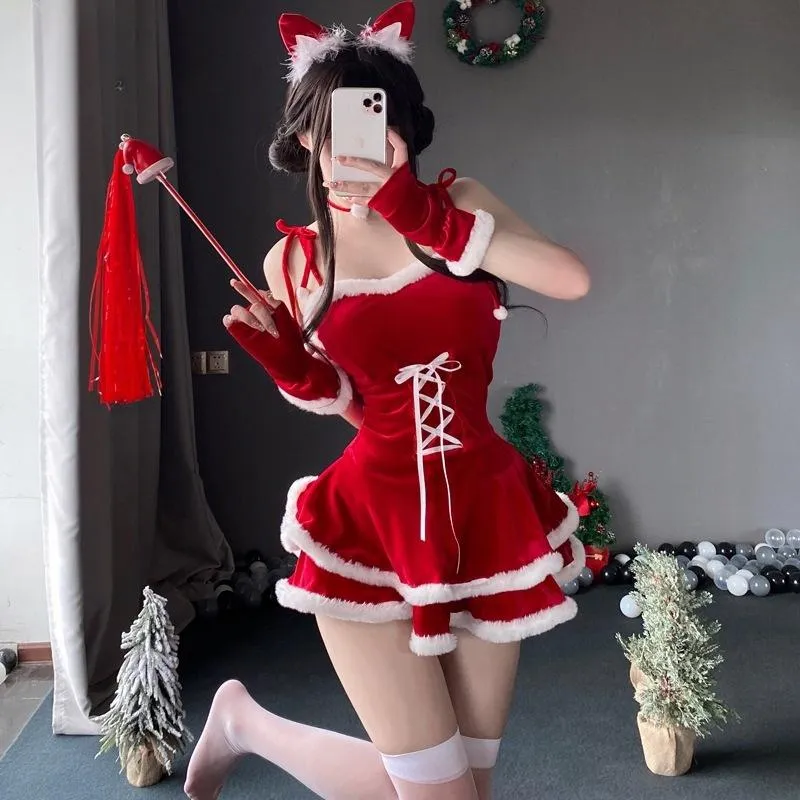 °• 𝘔𝘖𝘔𝘖𝘕𝘈 •° 有大尺碼 聖誕精靈  主播 制服  性感 女僕裝 貓咪 角色扮演 聖誕裝 S28