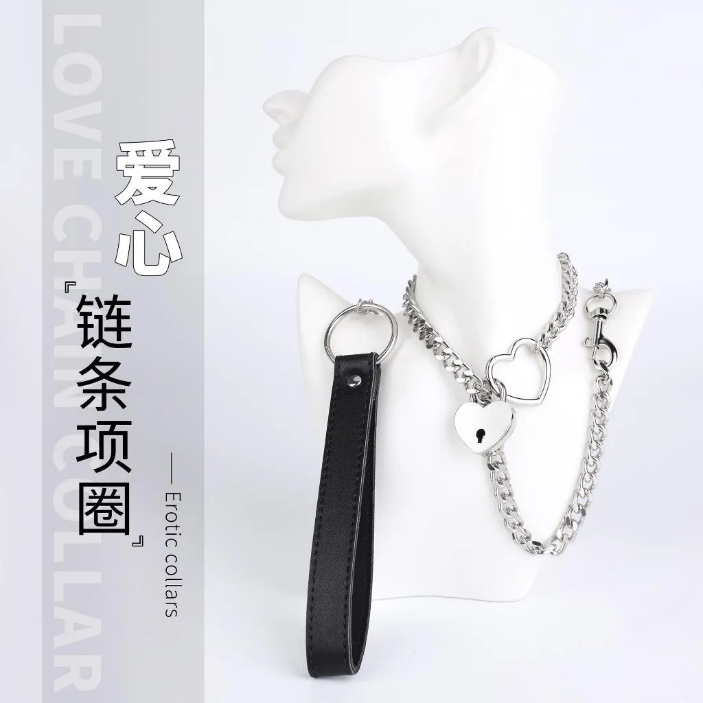 °• 𝘔𝘖𝘔𝘖𝘕𝘈 •°🫧現貨🫰心動束縛 金屬愛心鎖鏈項圈 牽引繩 845434