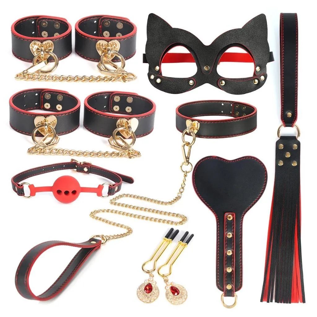 °• 𝘔𝘖𝘔𝘖𝘕𝘈 •°🫧現貨🫰黑紅馭愛 禮盒 支配與臣服 BDSM 手銬 口球 牽引繩 手拍 面具 乳夾 TZ09