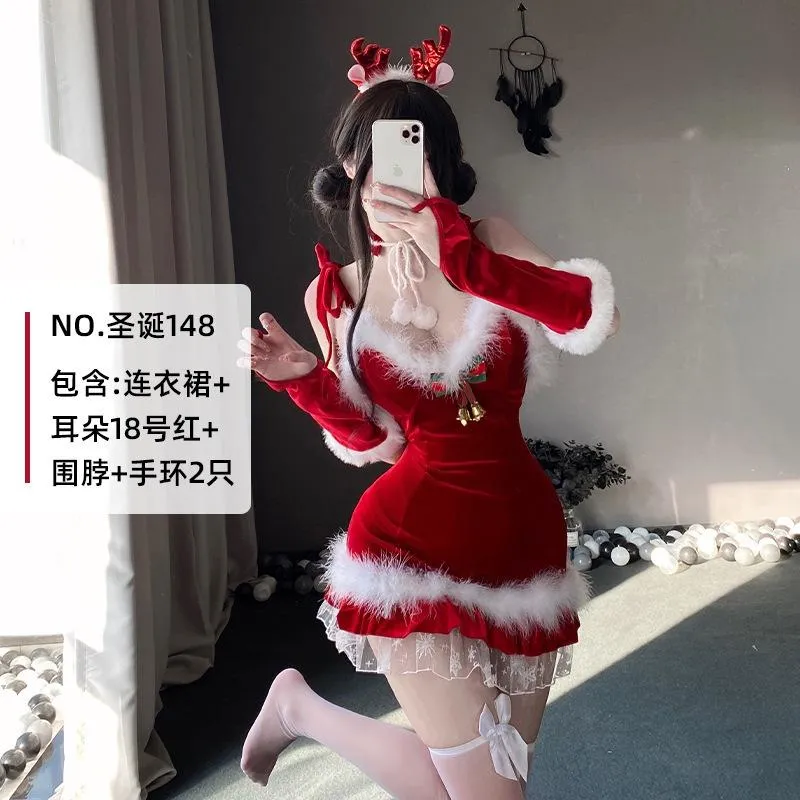 °• 𝘔𝘖𝘔𝘖𝘕𝘈 •°🫧現貨🫰糖心鹿寶姬 聖誕節戰袍 麋鹿 聖誕服 聖誕夜 聖誕裝 情趣內衣 性感睡衣 誕148