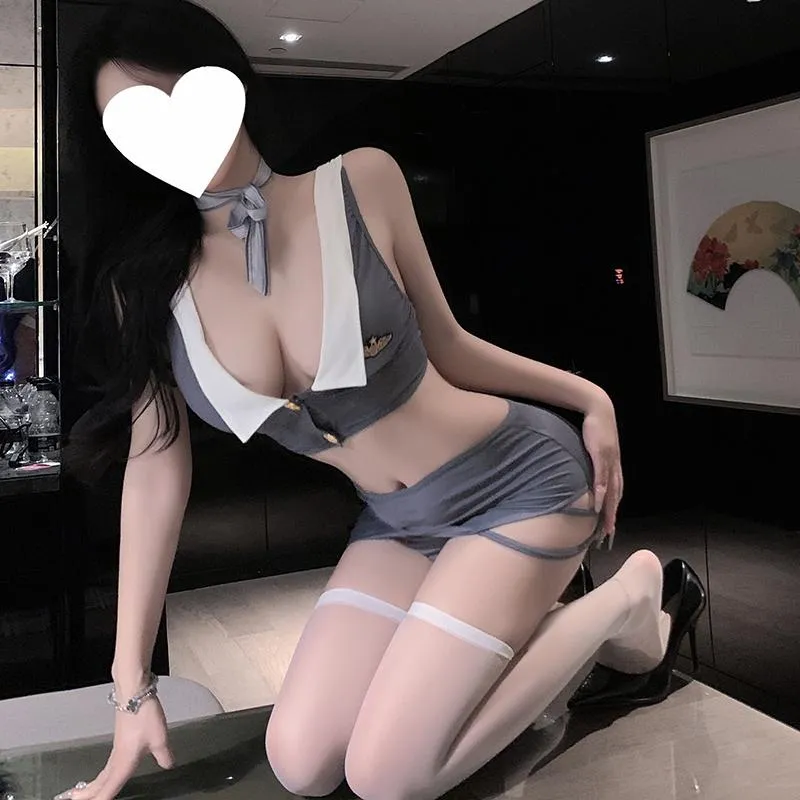 °• 𝘔𝘖𝘔𝘖𝘕𝘈 •°🫧現貨🫰空服越界 原創情趣內衣性感空姐夜店教官角色扮演包臀制服誘惑套裝性感睡衣1418