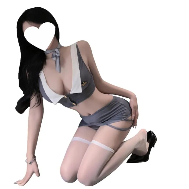 °• 𝘔𝘖𝘔𝘖𝘕𝘈 •°🫧現貨🫰空服越界 原創情趣內衣性感空姐夜店教官角色扮演包臀制服誘惑套裝性感睡衣1418