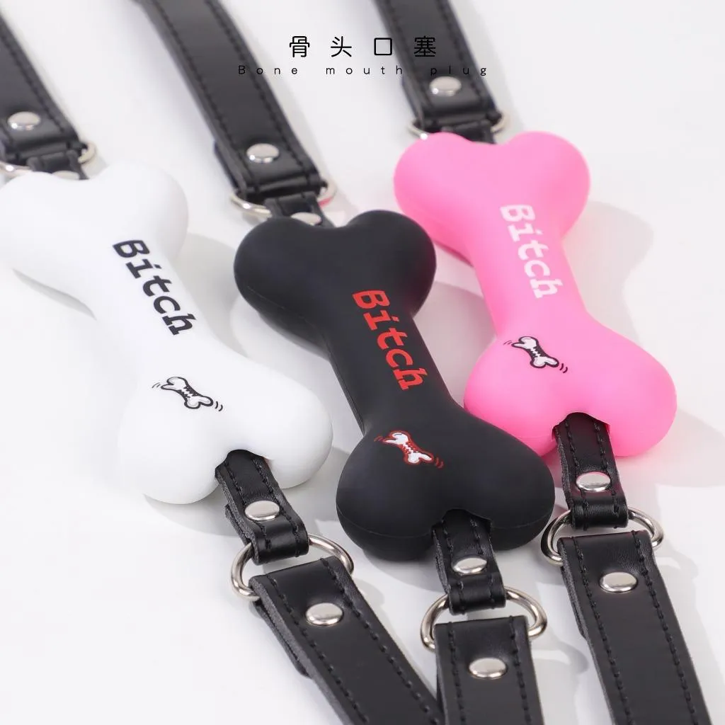°• 𝘔𝘖𝘔𝘖𝘕𝘈 •°🫧現貨🫰壞犬標記 情趣用品sm道具字母骨頭口塞女奴調教強制口球矽膠口枷 BONE