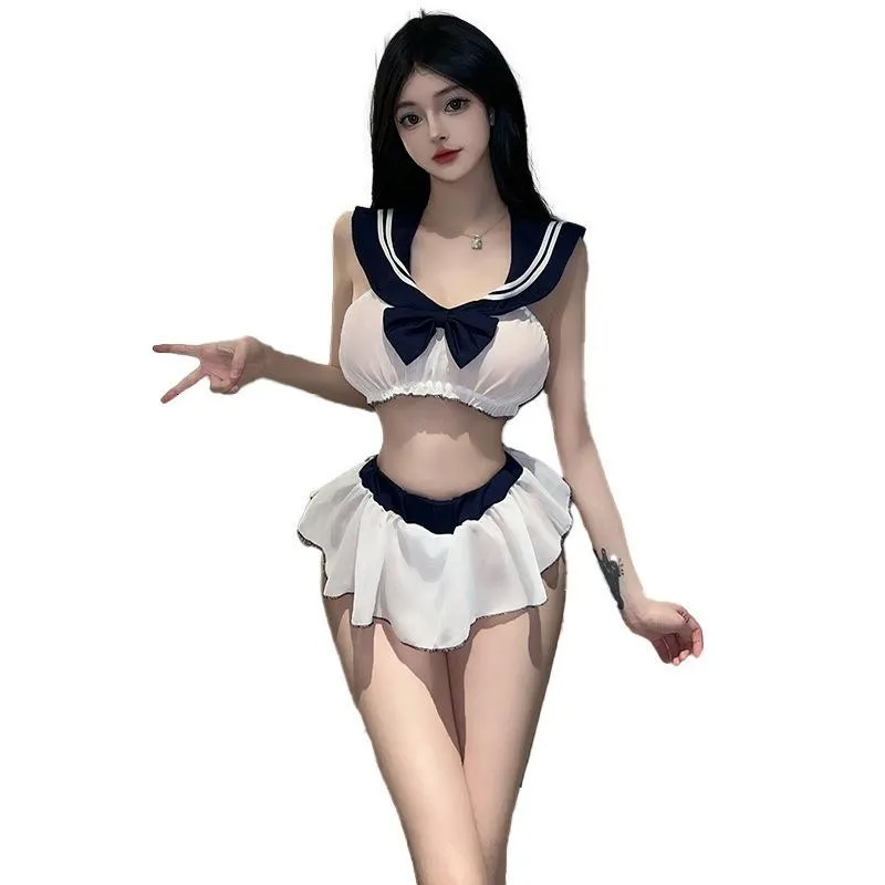 °• 𝘔𝘖𝘔𝘖𝘕𝘈 •°🫧現貨🫰甜酷領航 可愛學院風透視 學生服 學生裝 JK制服 水手服 性感睡衣 9001