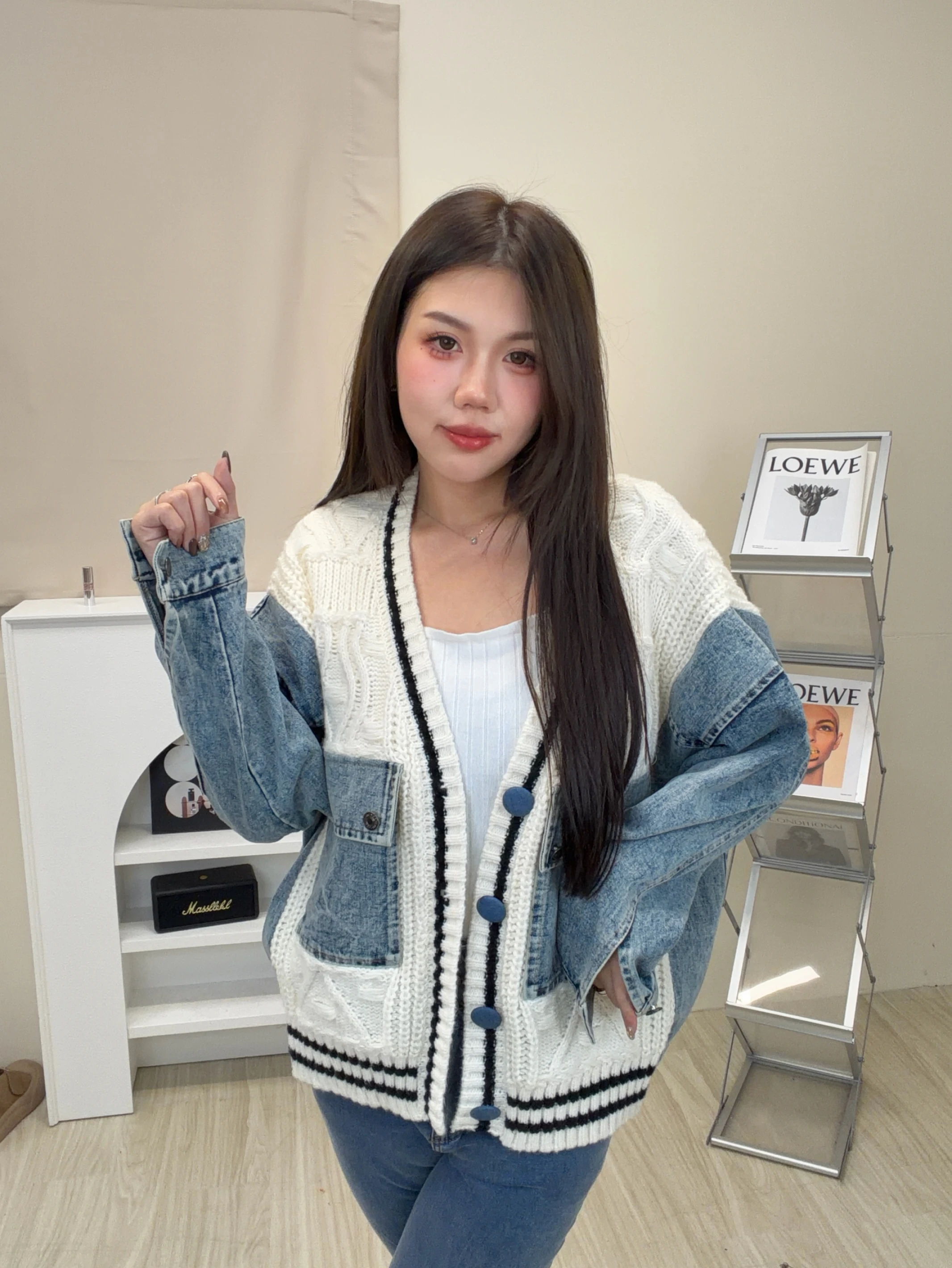 221牛仔毛衣外套
