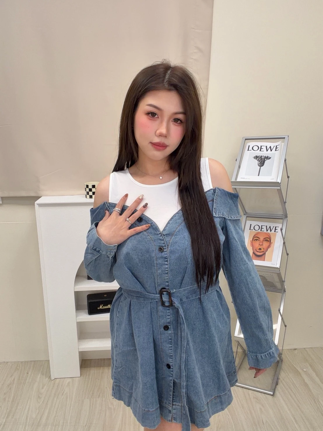 11633牛仔拼布洋裝