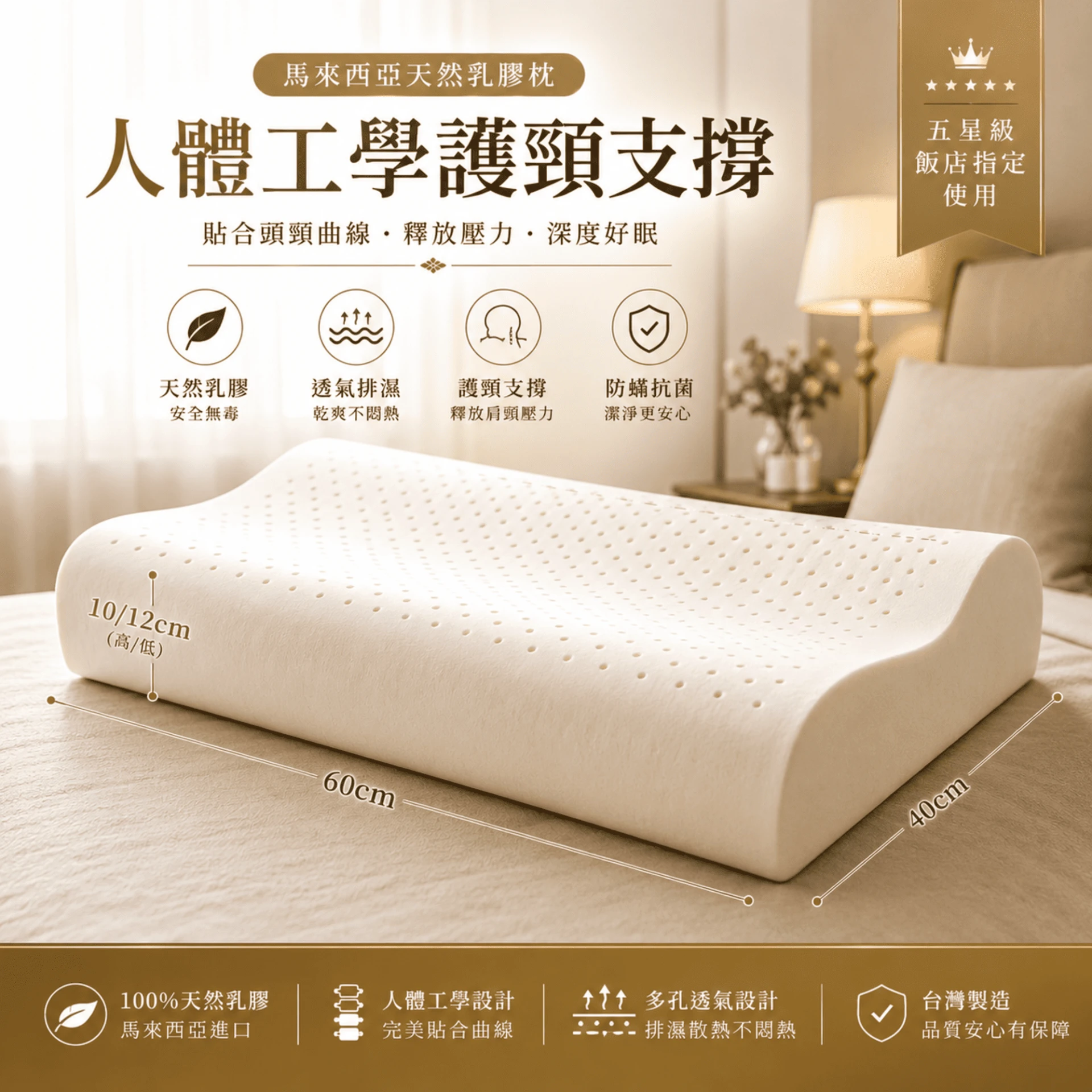 馬來西亞乳膠枕｜護頸止鼾型