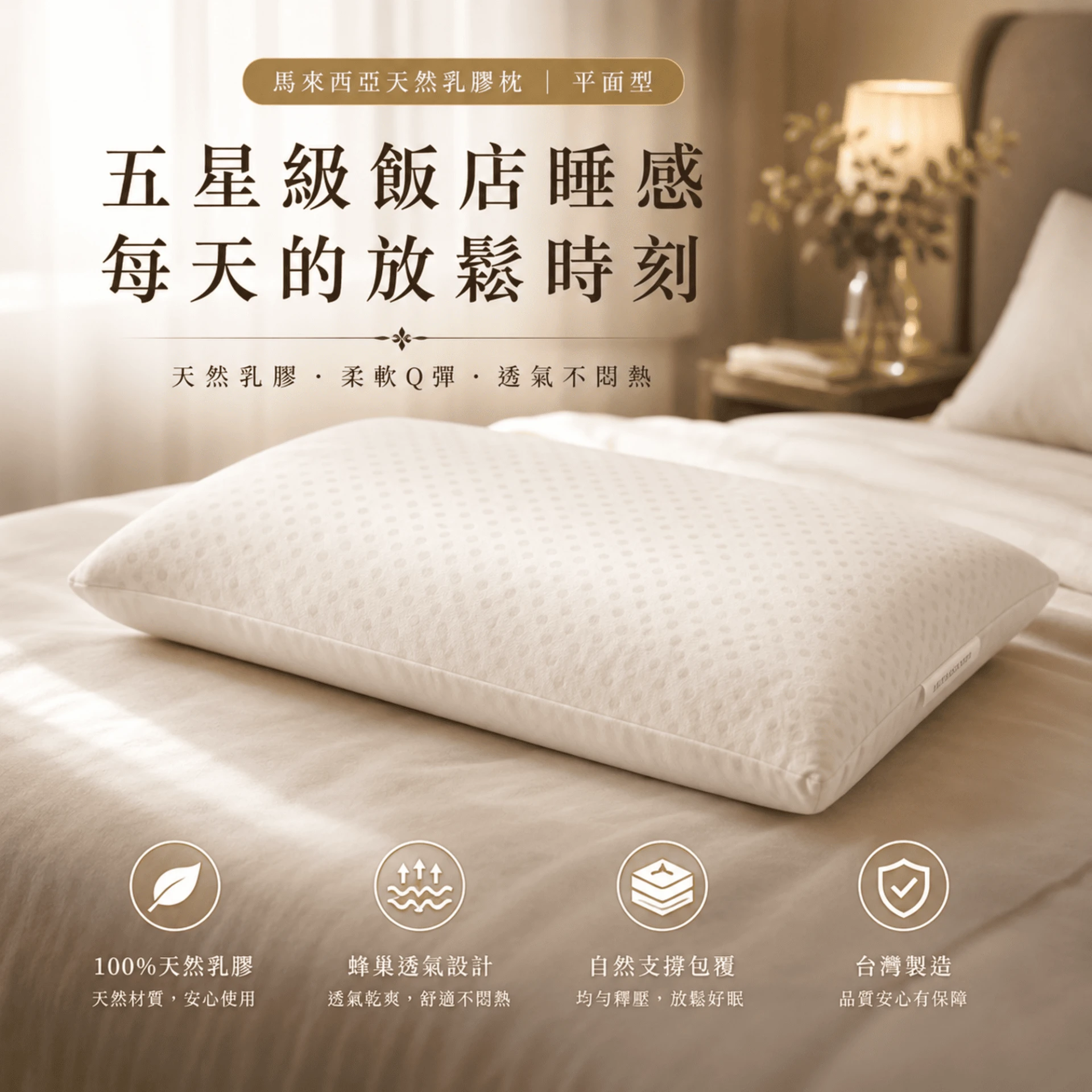 馬來西亞乳膠枕｜平面型