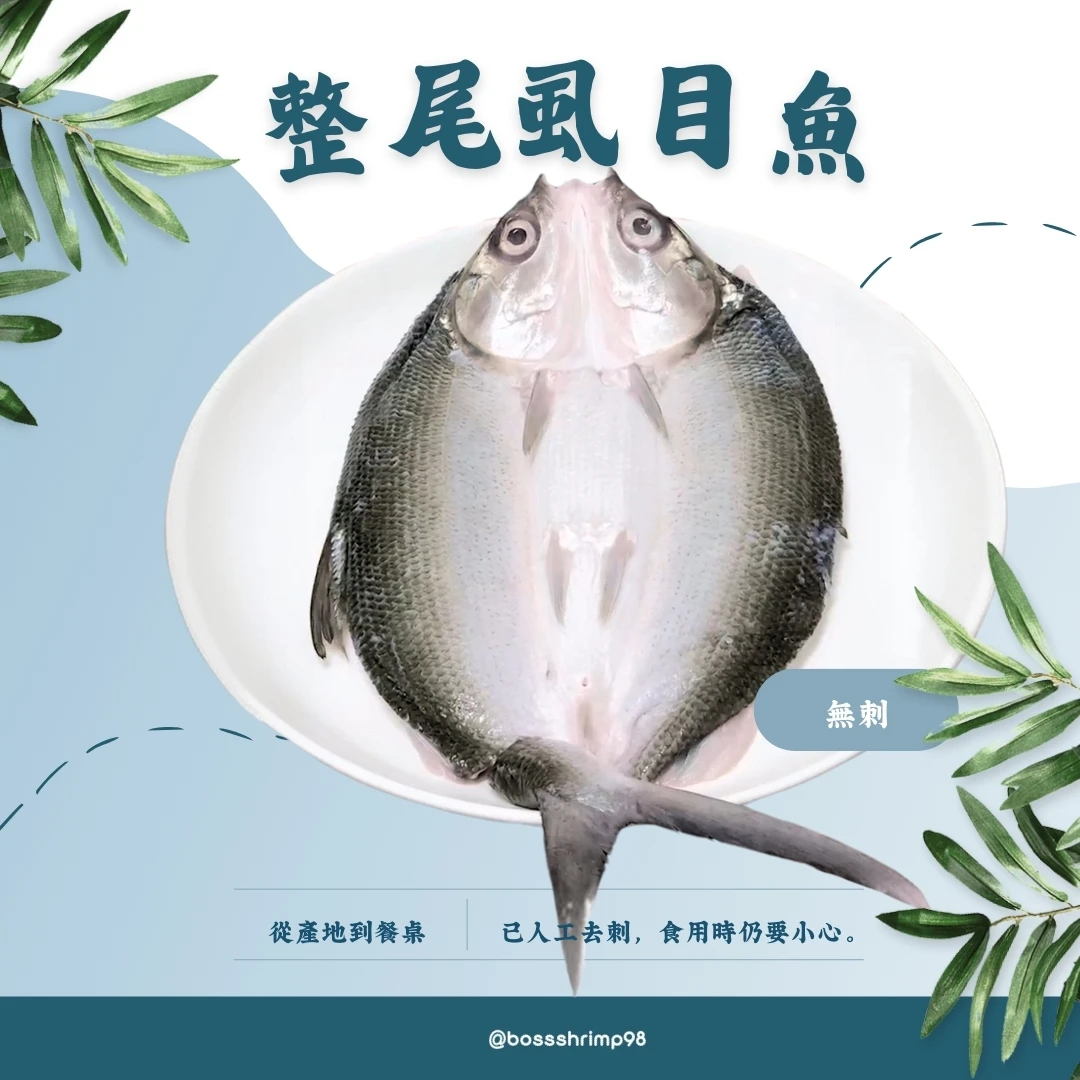 ➺台灣養殖整尾虱目魚（無刺）