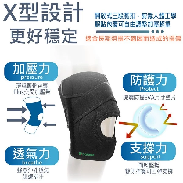 【康得適-COMDS】 X型加壓護膝 1入