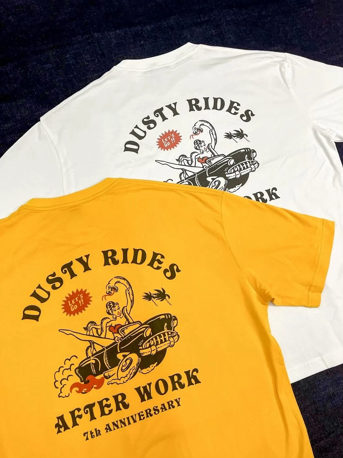 AW-''AFTER WORK'' DUSTY RIDERS T-SHIRT 白/黃