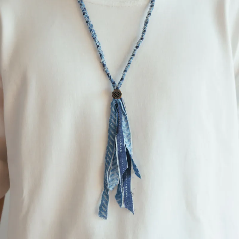 STORYWEAR-家庭兄弟-零廢緹花單寧編織項鍊