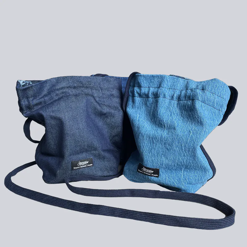 STORYWEAR-丹寧肩背水桶包