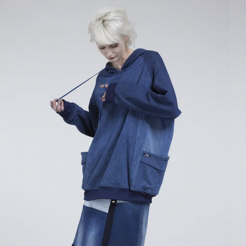STORYWEAR-手工丹寧連帽長袖