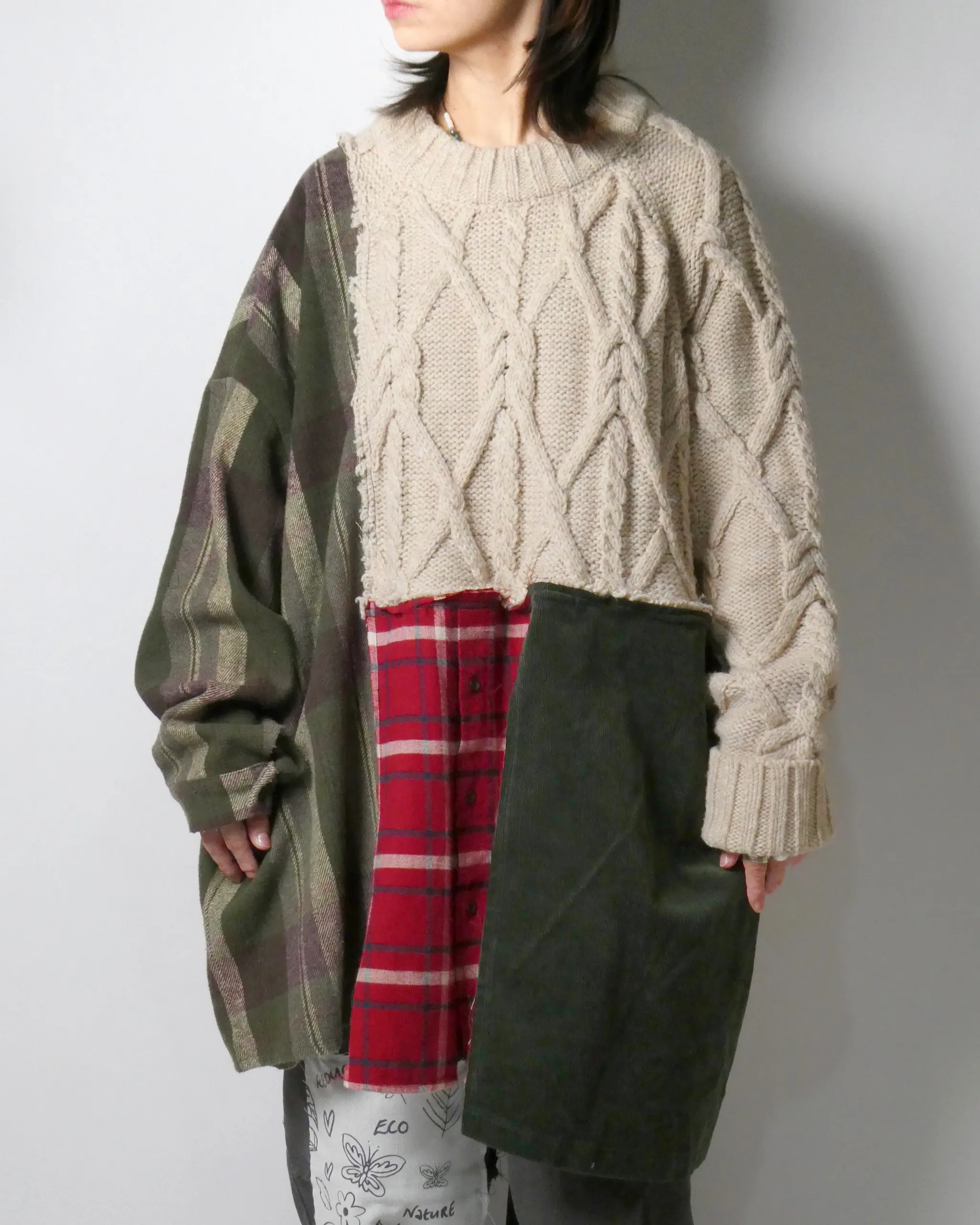 MUKU-Panel Knit Sweater