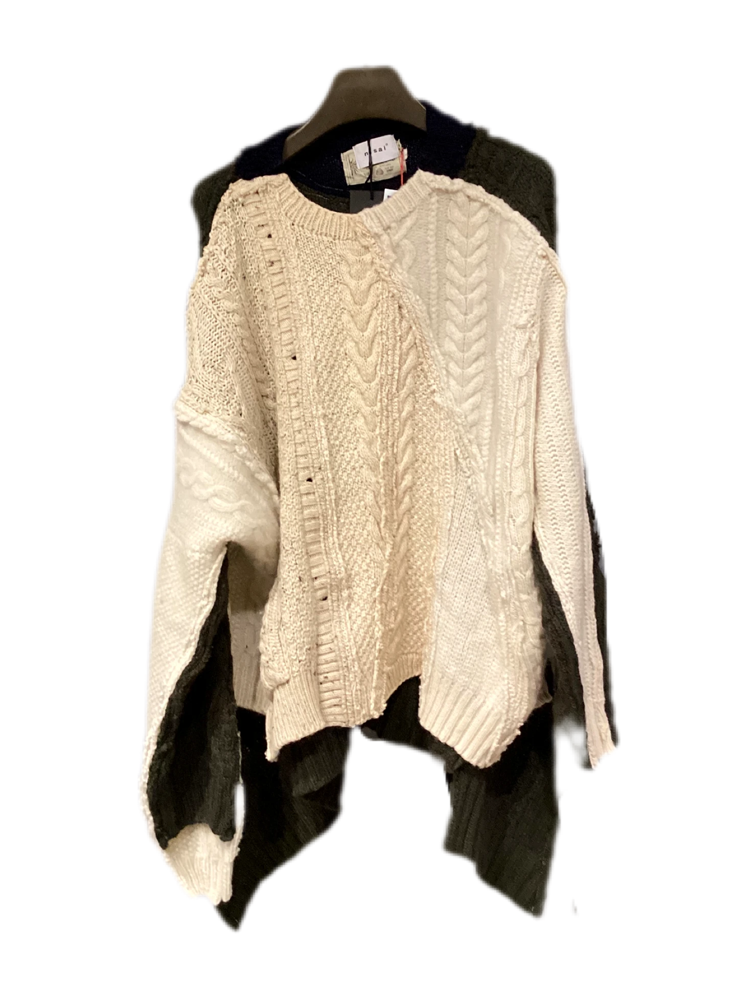 NISAI remake blue green white sweater