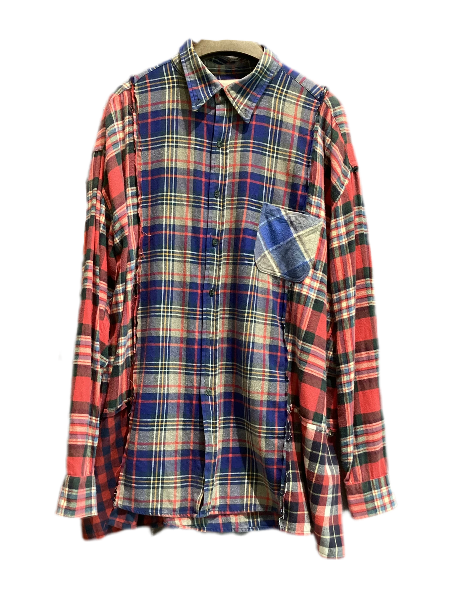 MUKU-Check Shirt (Red × Blue)