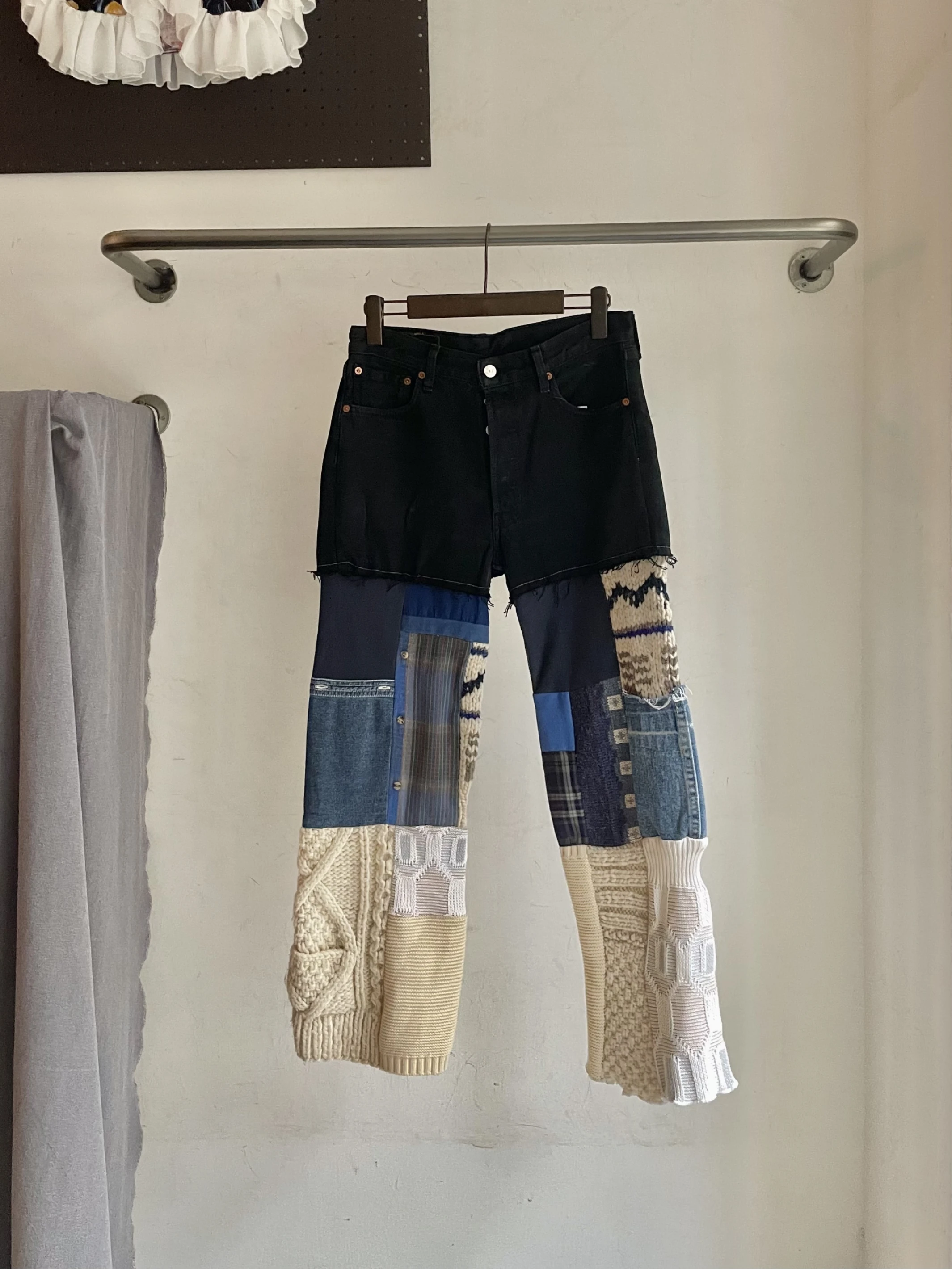 MUKU-Knit Denim Pants