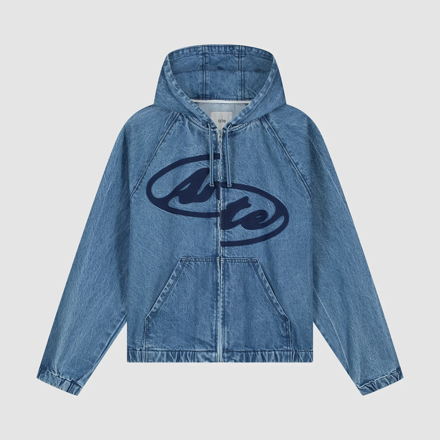 Arte Antwerp-Split Logo denim Hood Jacket