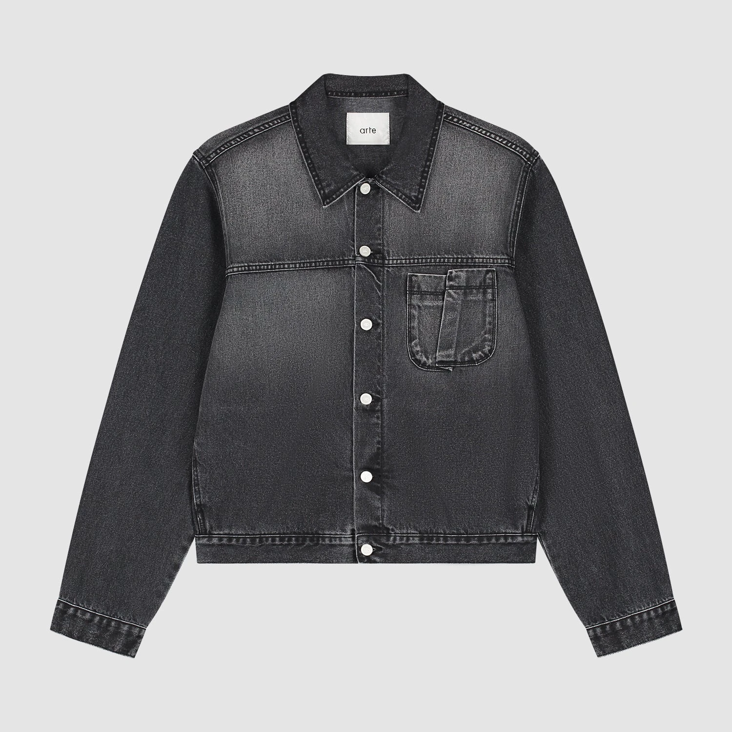 Arte Antwerp-Fold Pocket Denim Jacket