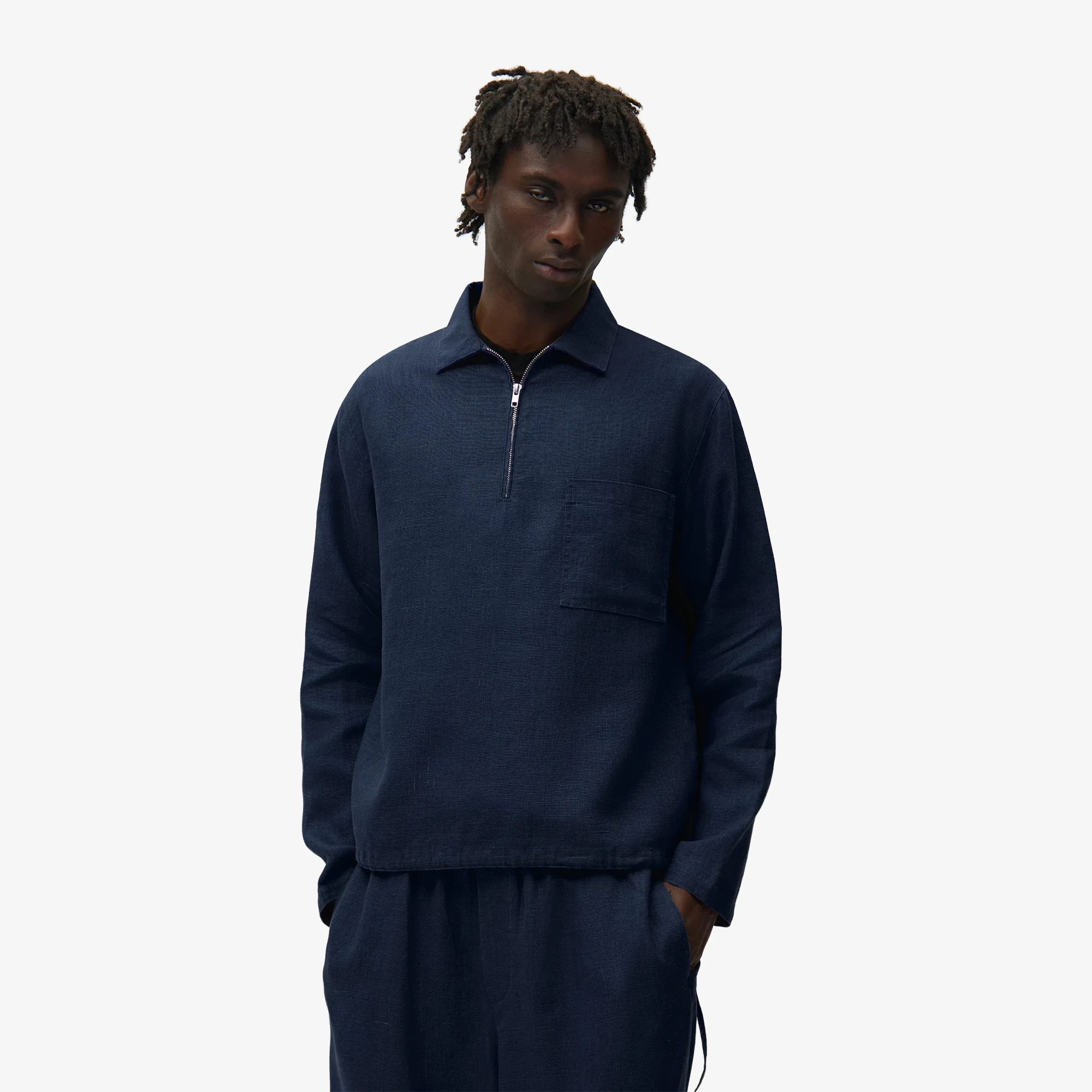 Arte Antwerp-Linen Quarter Zip Pullover