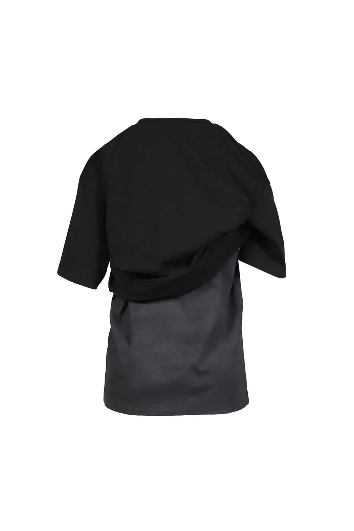 ANOMALIES-Layered deconstructed two-piece short-sleeved top
