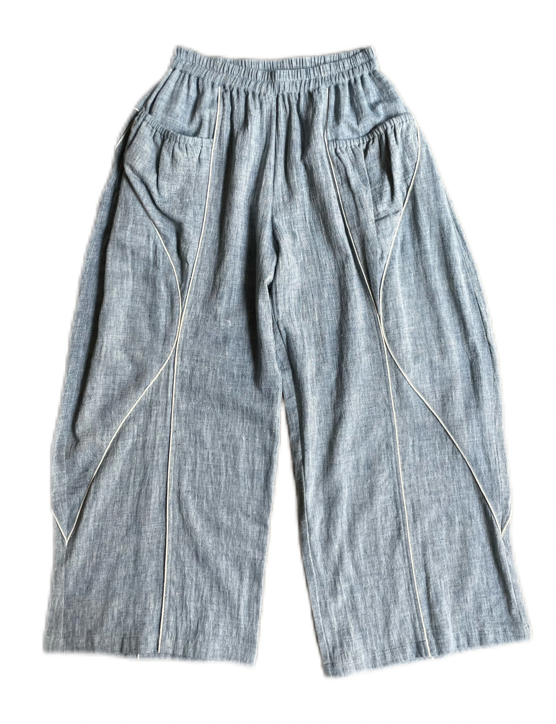 Pieux-Blue Piping Pants