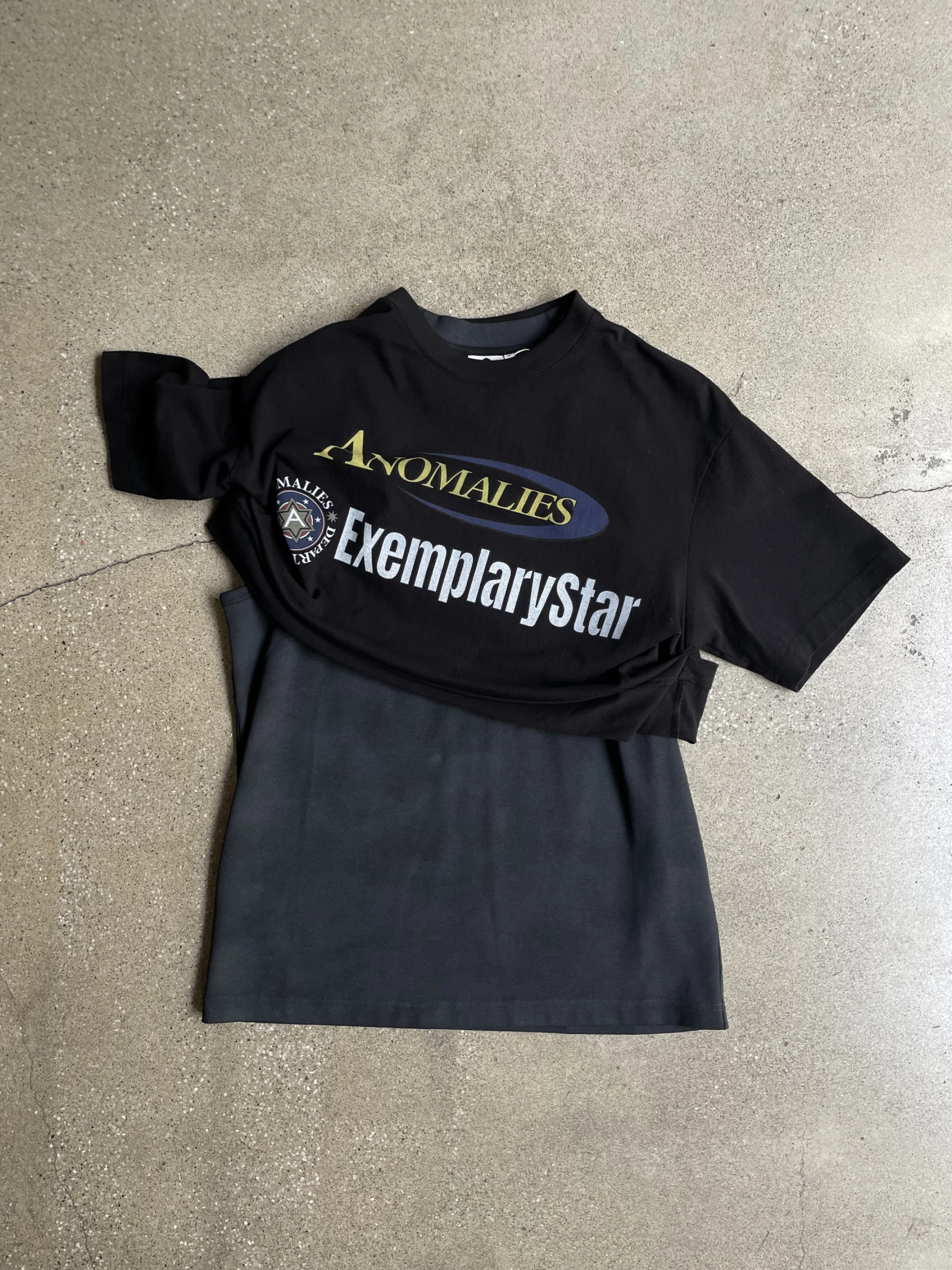 ANOMALIES-Layered deconstructed two-piece short-sleeved top