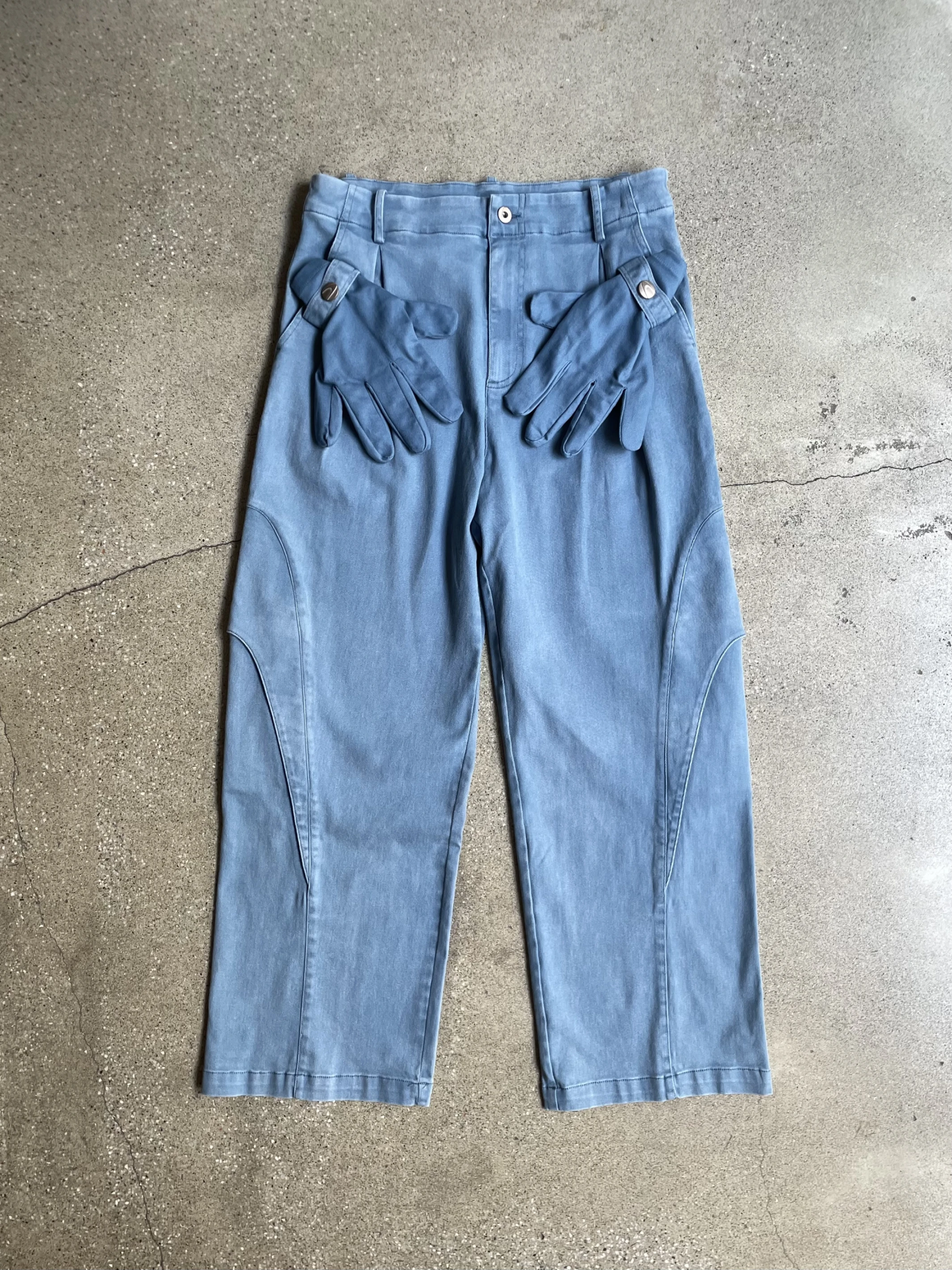 ANOMALIES-Washed distressed work pants