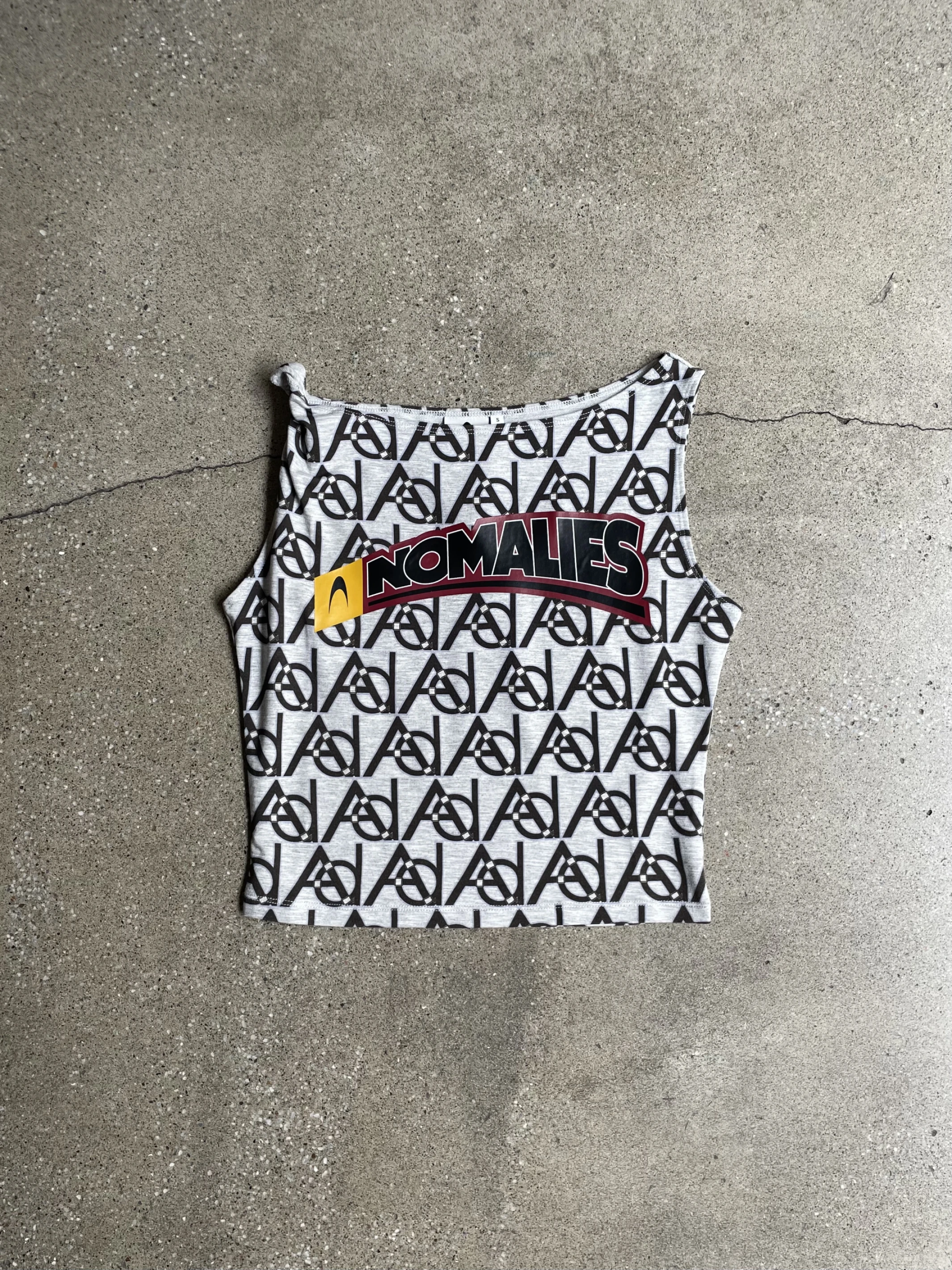 ANOMALIES-Monogram badge print asymmetrical vest