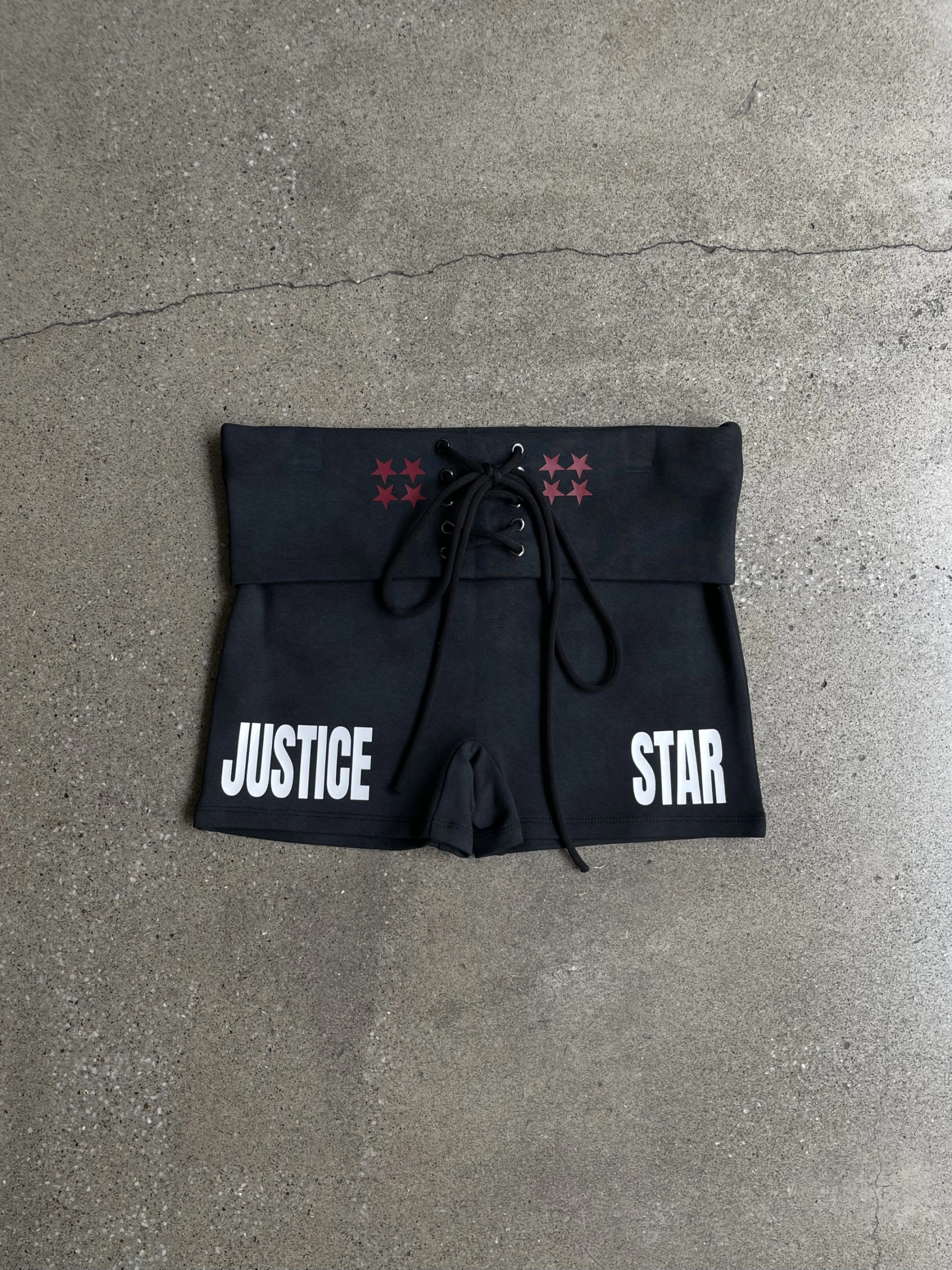 ANOMALIES-Distressed Print Drawstring Athletic Shorts