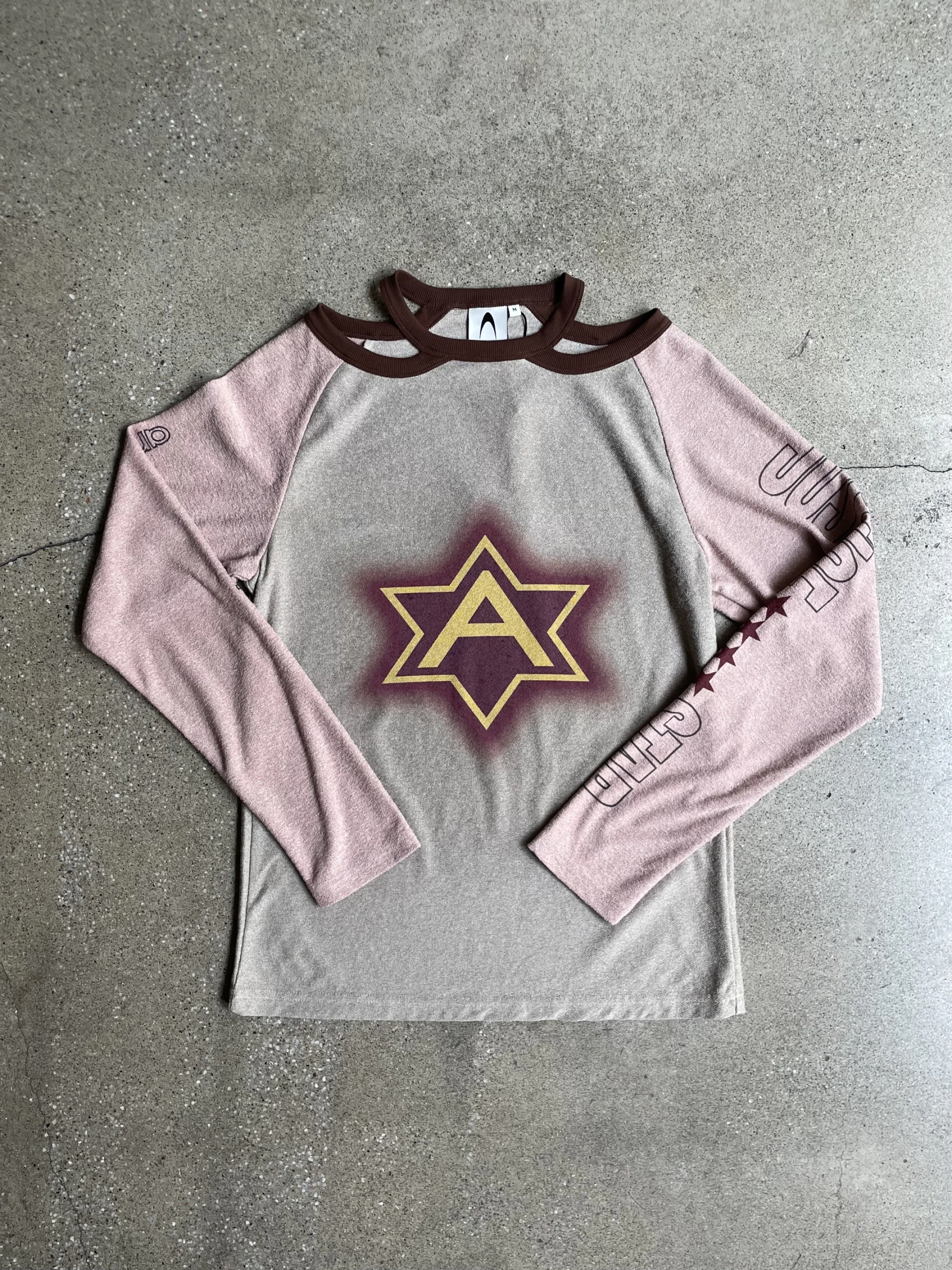 ANOMALIES-Retro color-blocked printed long-sleeved T-shirt