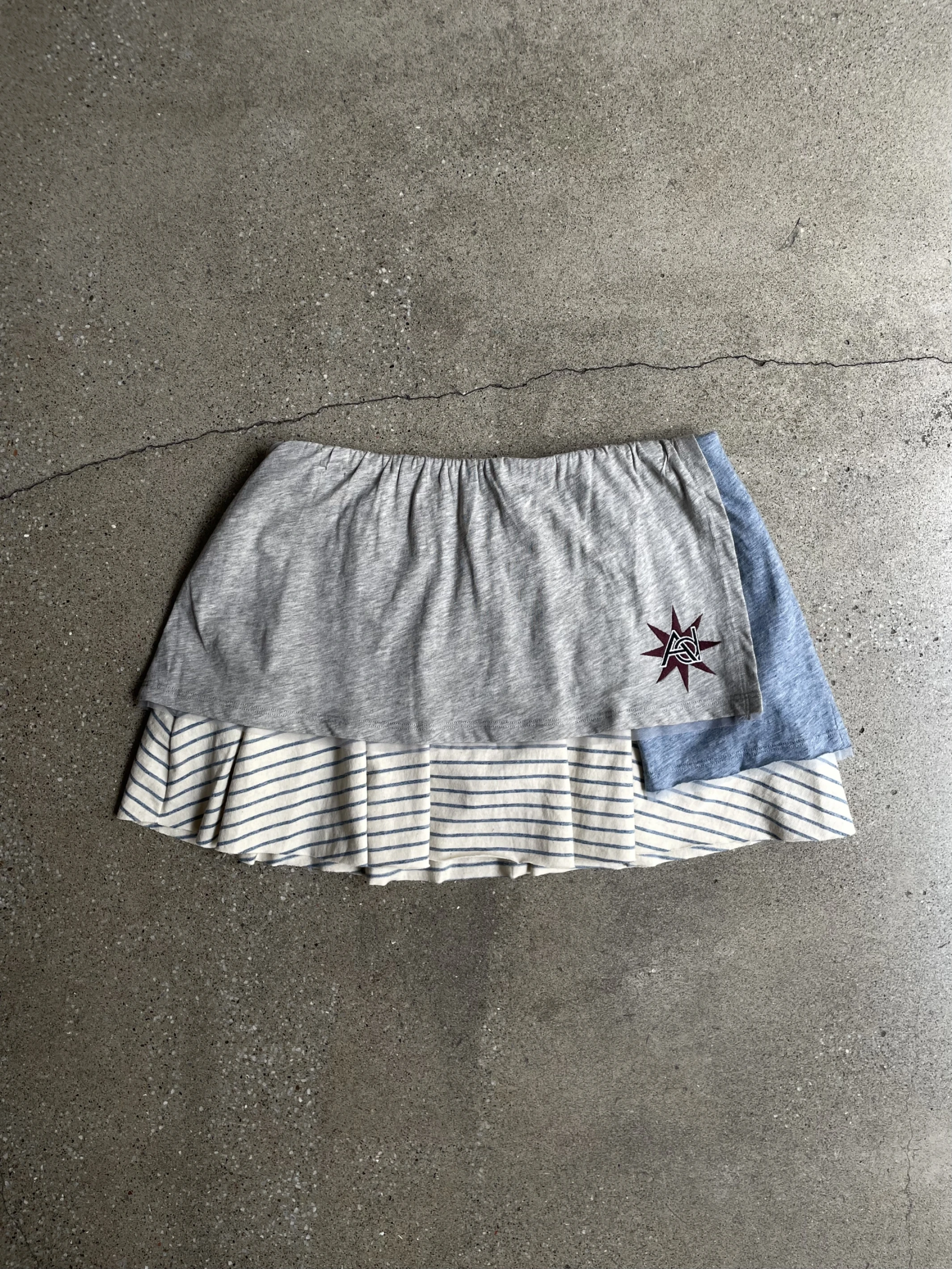 ANOMALIES-Striped color-blocked lace dress