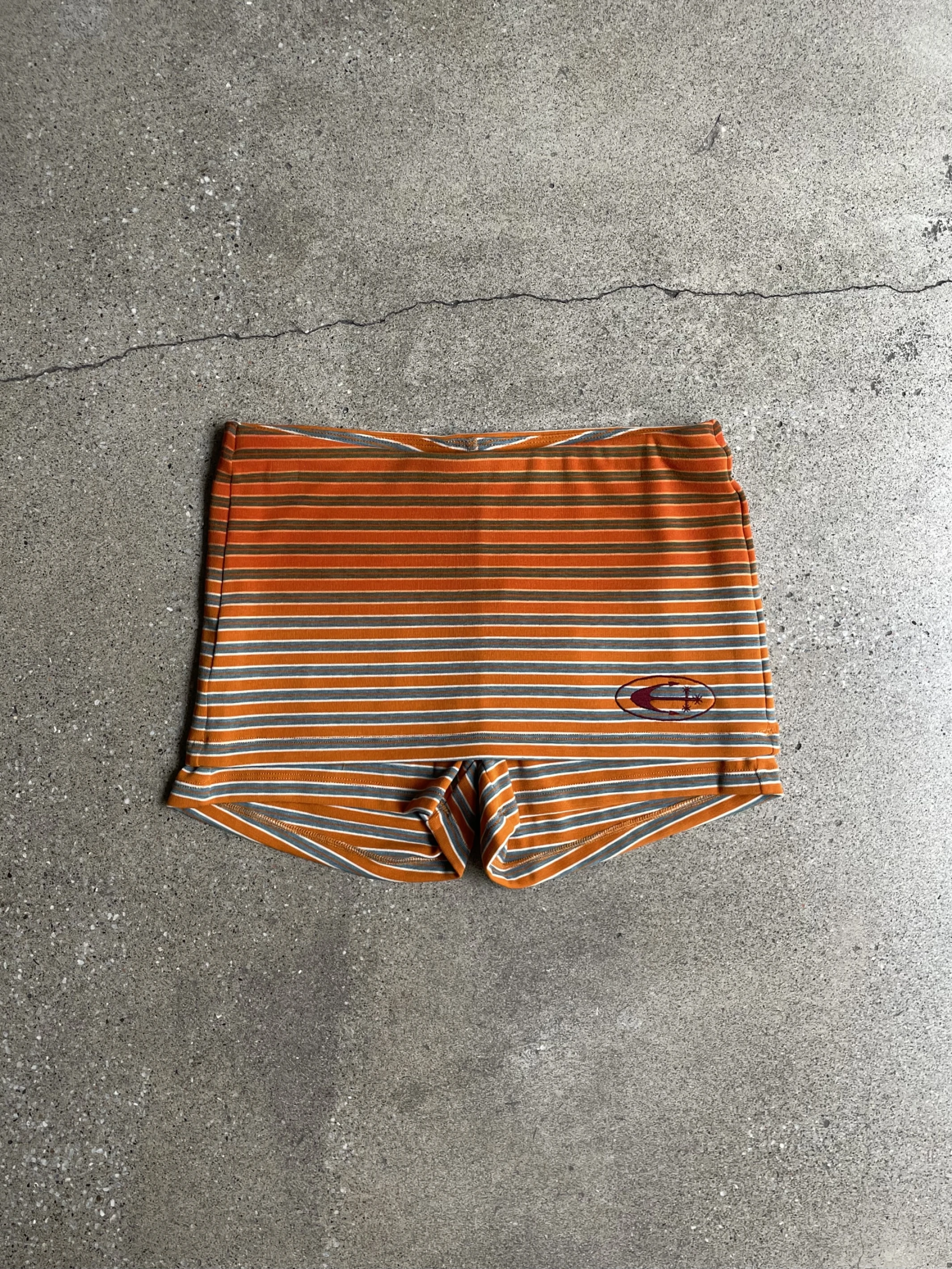 ANOMALIES-Gradient striped faux two-piece shorts