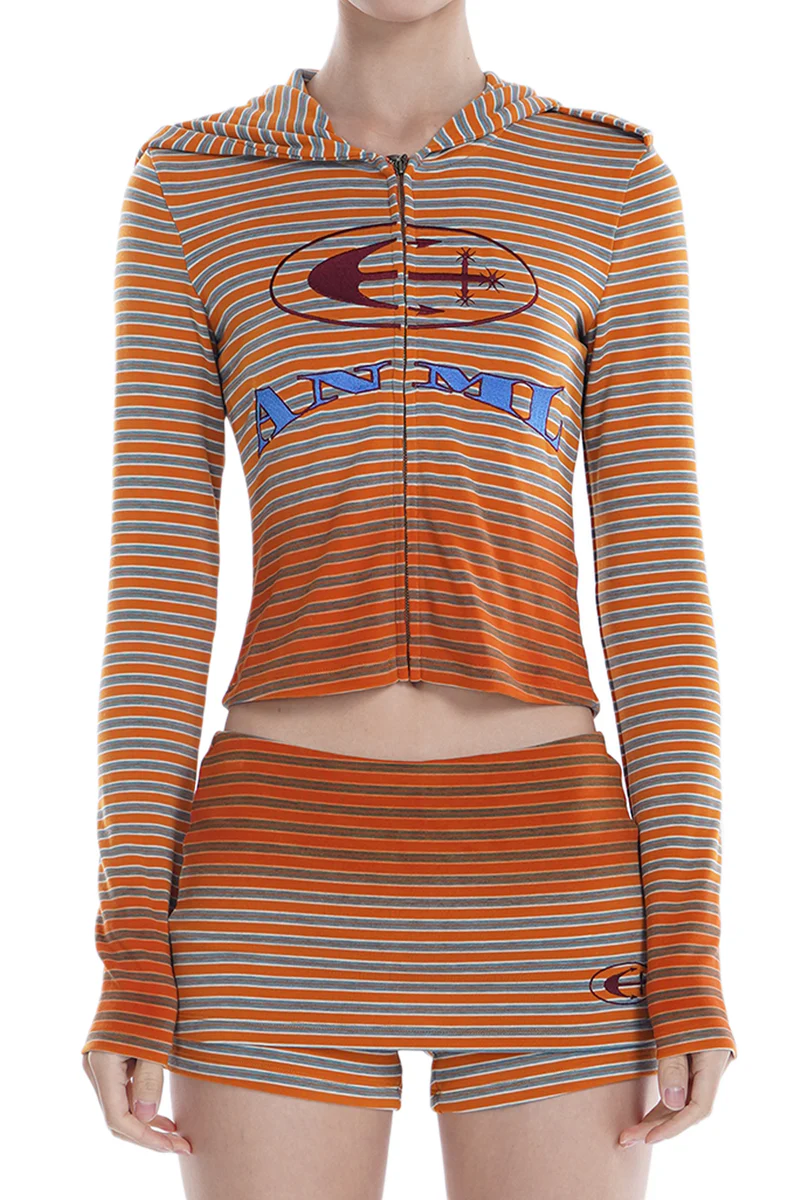 ANOMALIES-Gradient spray-painted striped jacket