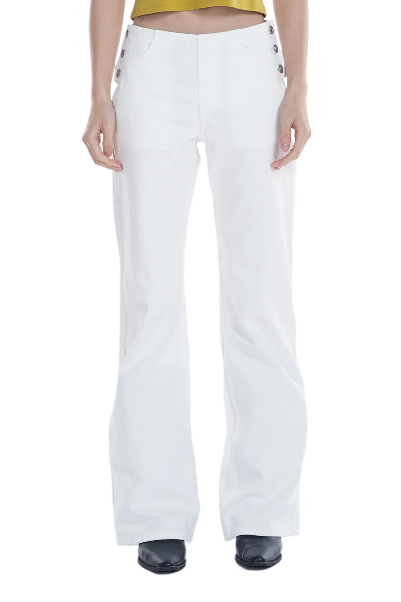 ANOMALIES-Navy-style white slim-fit jeans