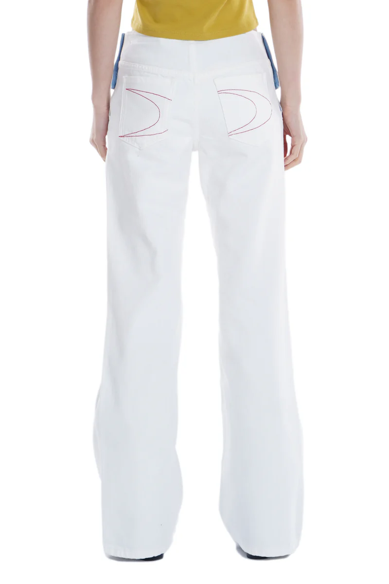 ANOMALIES-Navy-style white slim-fit jeans