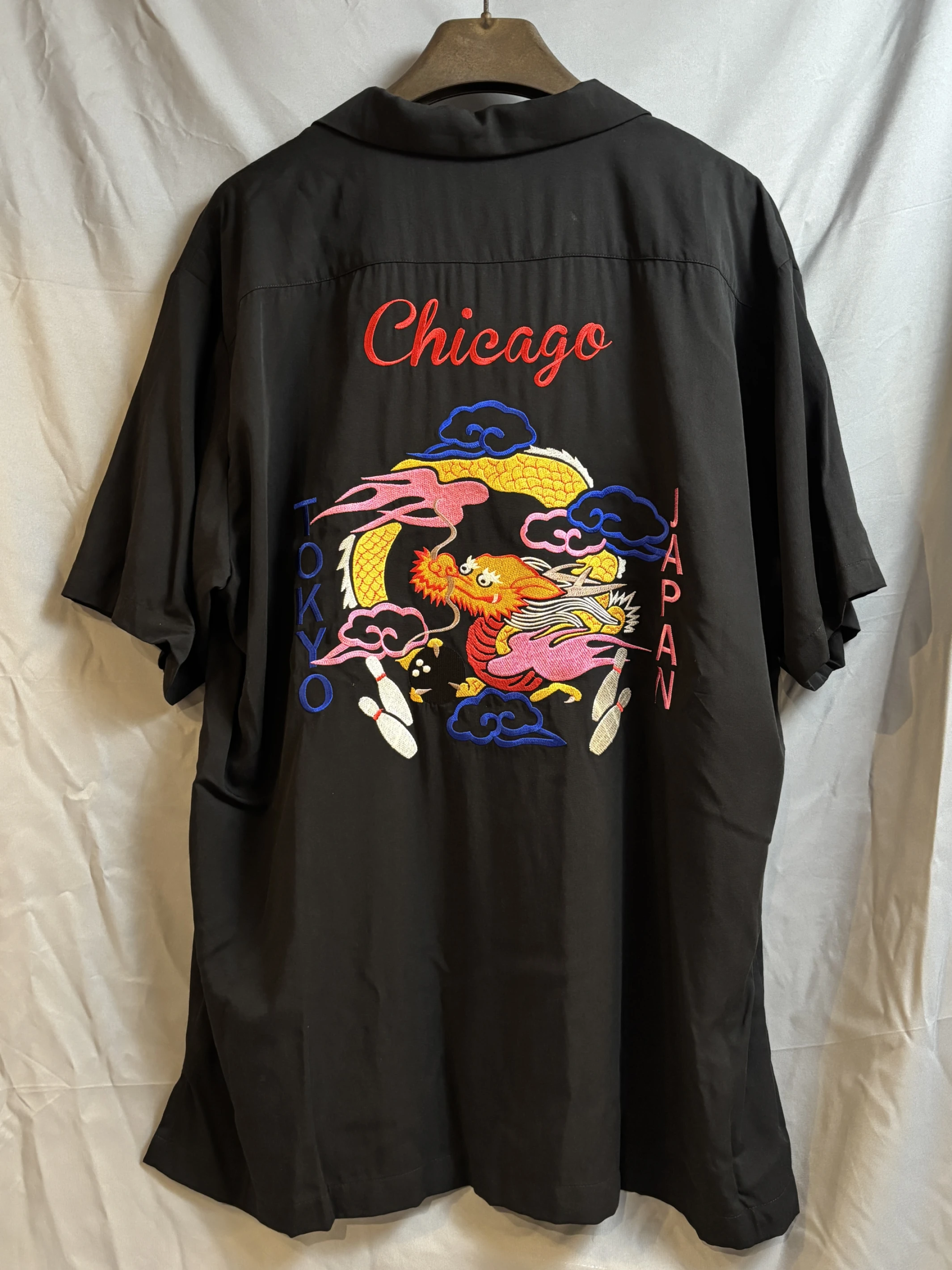 houston_BOWLING SHIRT(黑/龍)