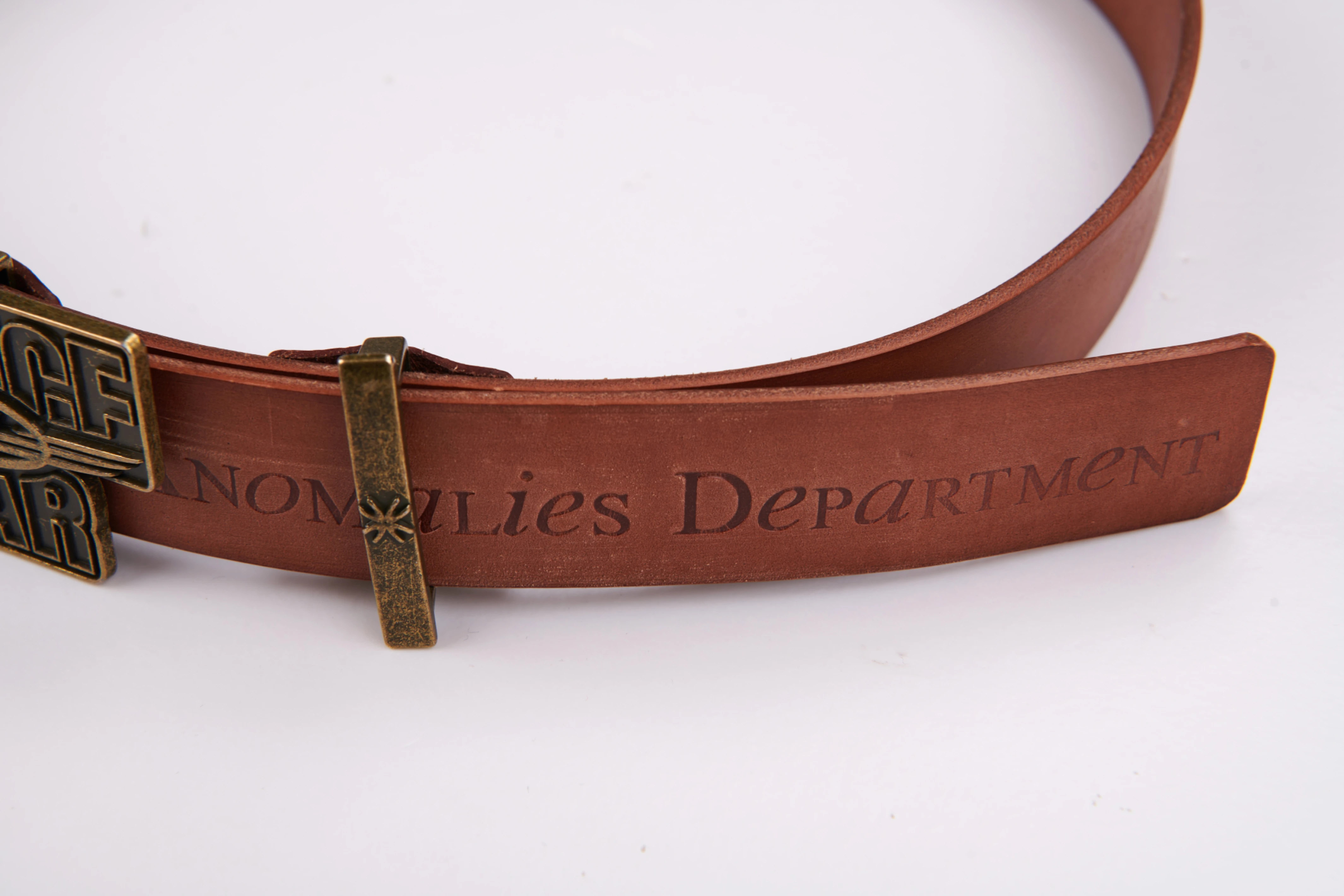 ANOMALIES-Multi-buckle vintage distressed cowhide leather belt